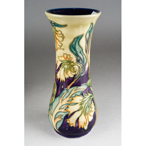 148 - A Moorcroft Comfrey [Herb Collection] waisted vase, 2000 date cypher, WM initials, painted marks, ap... 