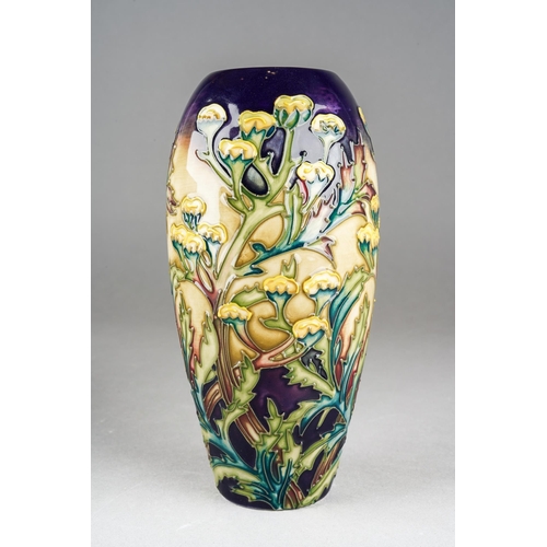 153 - A Moorcroft Tansy ovoid vase, painted marks, 2000 date cypher, approx 18.5cm tall, boxed [1]