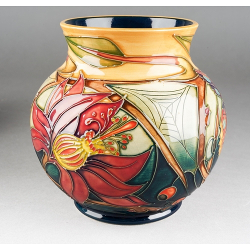 157 - A Moorcroft Hartgring bulbous vase designed by Emma Bossons, initials verso, approx 14cm, boxed [1]