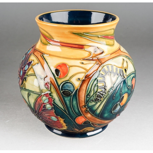 157 - A Moorcroft Hartgring bulbous vase designed by Emma Bossons, initials verso, approx 14cm, boxed [1]