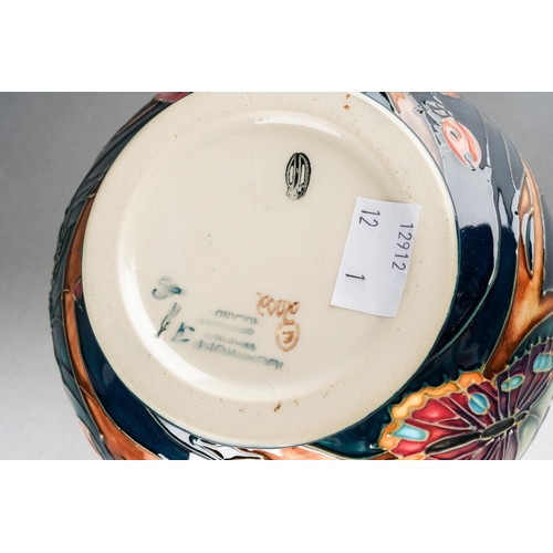 157 - A Moorcroft Hartgring bulbous vase designed by Emma Bossons, initials verso, approx 14cm, boxed [1]