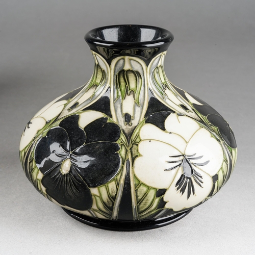 159 - A Moorcroft Harlequinade squat vase, initials PM verso, approx 10cm tall, boxed [1]