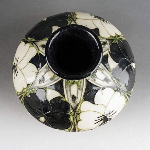 159 - A Moorcroft Harlequinade squat vase, initials PM verso, approx 10cm tall, boxed [1]