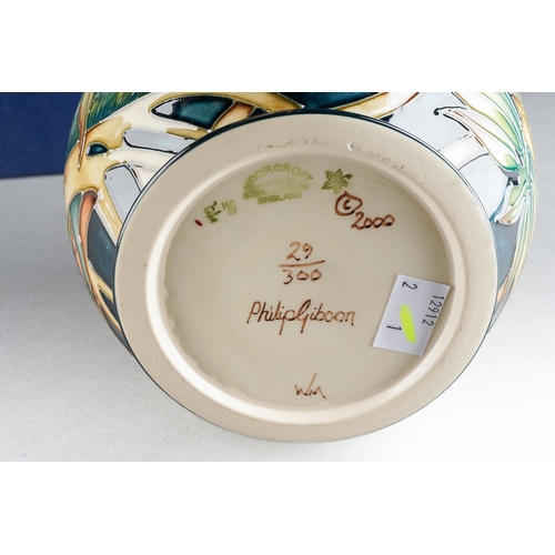 168 - A Moorcroft Kingfisher jug, limited edition 29/300, designed by Philip Gibson, stamped and signed to... 
