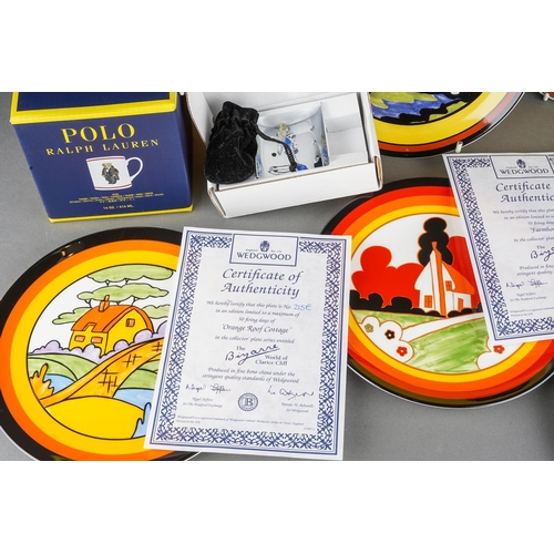 176 - Six Wedgwood Bradford Exchange The Bizarre World of Clarice Cliff collectors plates, three boxed and... 