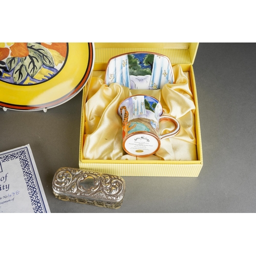 176 - Six Wedgwood Bradford Exchange The Bizarre World of Clarice Cliff collectors plates, three boxed and... 