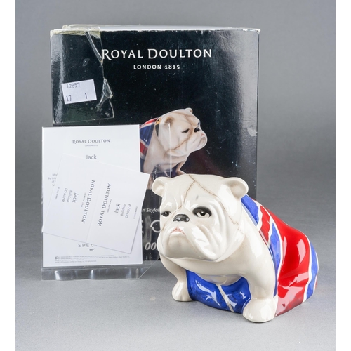 182 - Royal Doulton James Bond [Spectre] Bull dog `Jack` DD007 within its original box and slip case, inne... 