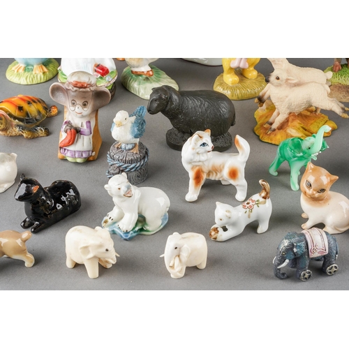190 - Assorted small / miniature animal, bird theme ceramics to include Wade and Wade Whimsie type animals... 