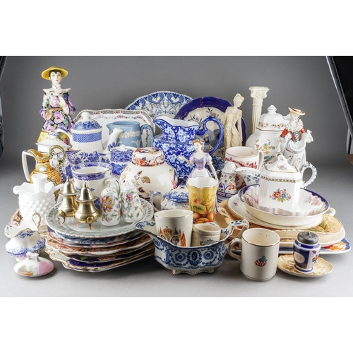 196 - A collection of mainly late 19th Century and 20th Century ceramics to include plates, vase, Mason's ... 