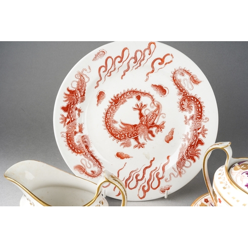 208 - Assorted 19th Century ceramics to include: an early 19th Century sauce tureen, cover and stand and a... 