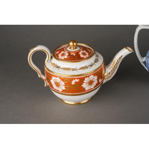 214 - A collection of 19th Century cream jugs to include: 
1. Coalport with central cobalt blue and gilt, ... 