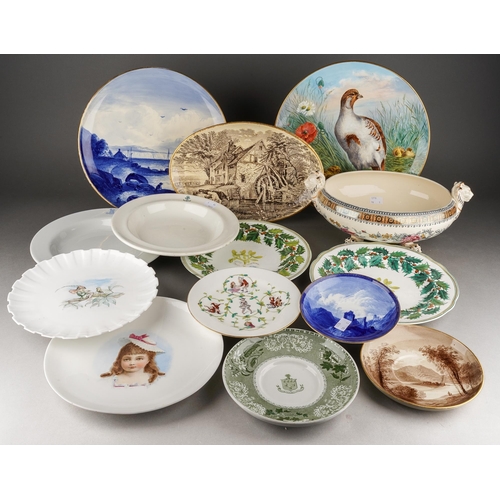 215 - Assorted Copeland to include:  
1, Tureen, printed and painted with Henley pattern, no. 2/1903, c. 1... 