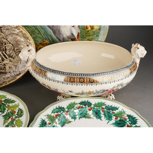 215 - Assorted Copeland to include:  
1, Tureen, printed and painted with Henley pattern, no. 2/1903, c. 1... 