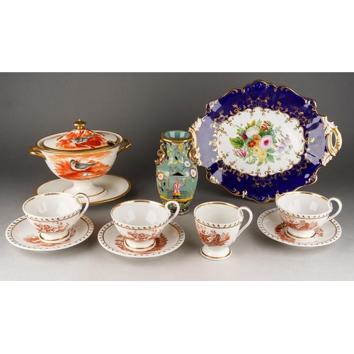 216 - A collection of early 19th Century Ridgway to include: 
1. a dessert dish, circa 1830, pattern no 94... 