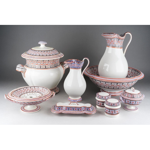 219 - A Copeland & Garrett/Copeland Toilet ware service, pattern number 6989, circa 1843 comprising large ... 
