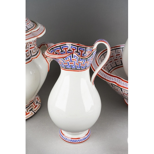 219 - A Copeland & Garrett/Copeland Toilet ware service, pattern number 6989, circa 1843 comprising large ... 