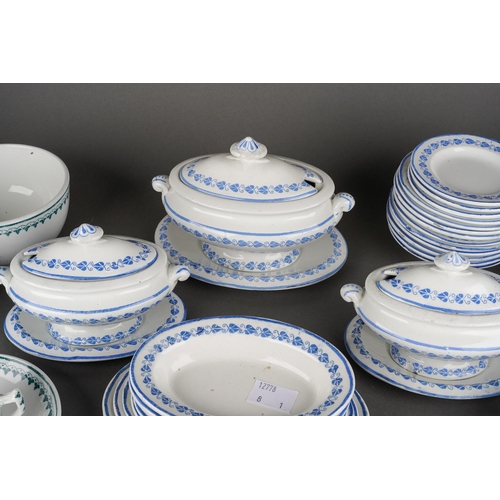221 - A collection of late 19th Century Copeland Children's  dinner and tea services to include: 
1. a tea... 