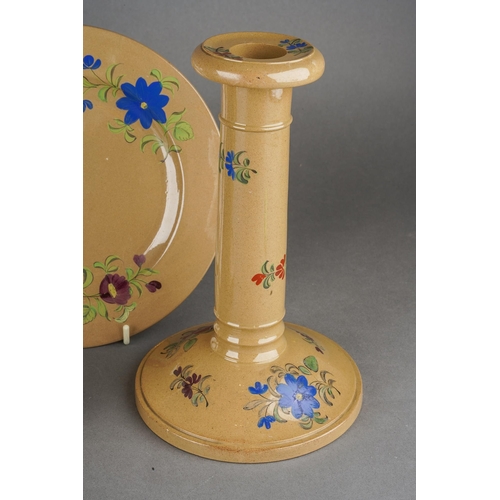 227 - A collection of early 19th Century Spode Drabware each hand painted with flowers and leaves includin... 