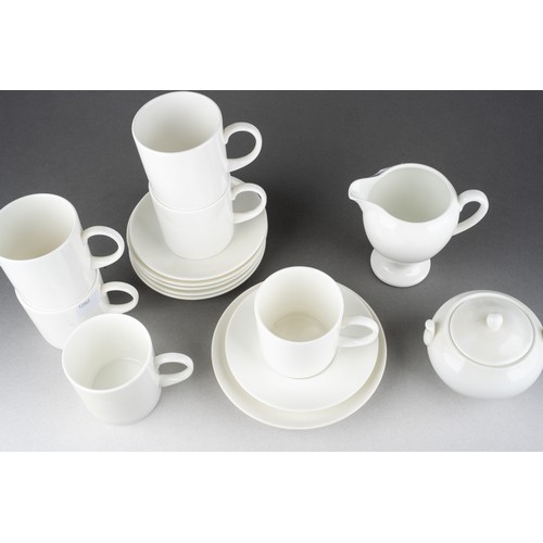 235 - A Modern unmarked Blanc-de-Chine china coffee set to include urn shaped coffee pot, six coffee cans,... 