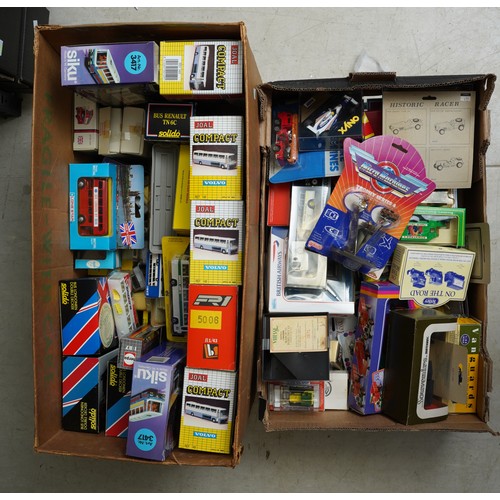 646 - A large collection of assorted model makers of cars, coaches, buses etc to include Solido, Siku, Joa... 