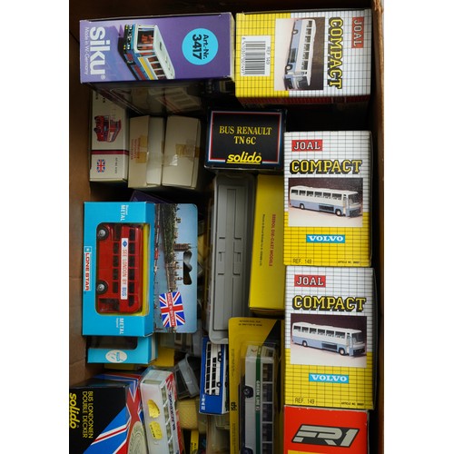646 - A large collection of assorted model makers of cars, coaches, buses etc to include Solido, Siku, Joa... 