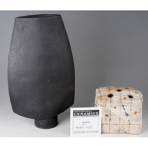 Andre Hess (born 1961) a studio pottery slab pot of rectangular form ...
