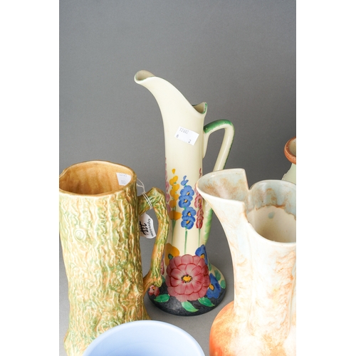 11 - Assorted 20th Century ceramics including Denby Stoneware jug, Beswick 177/1 jug, Crown Devon vase, W... 