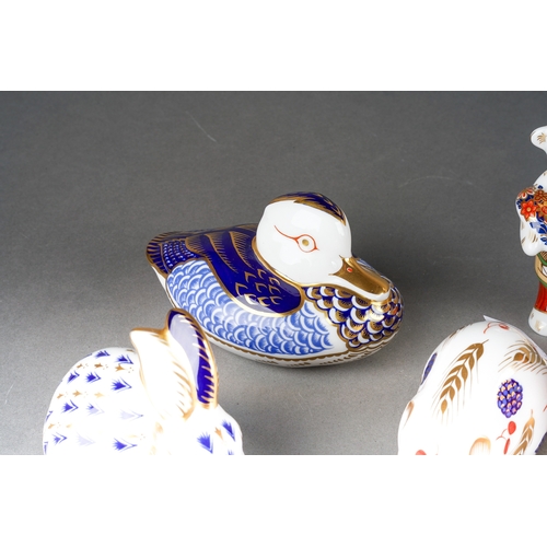 14 - Five Royal Crown Derby paperweights to include 
1. Red Pheasant, stopper lacking, backstamp, 2nd qua... 