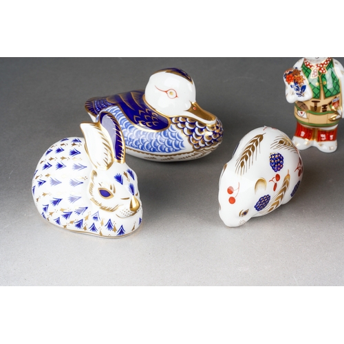 14 - Five Royal Crown Derby paperweights to include 
1. Red Pheasant, stopper lacking, backstamp, 2nd qua... 
