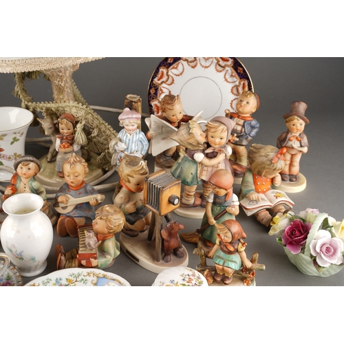 25 - Collection of ceramics to include Hummel figures and lamp, Denby jugs, cups and saucers, Aynesley va... 