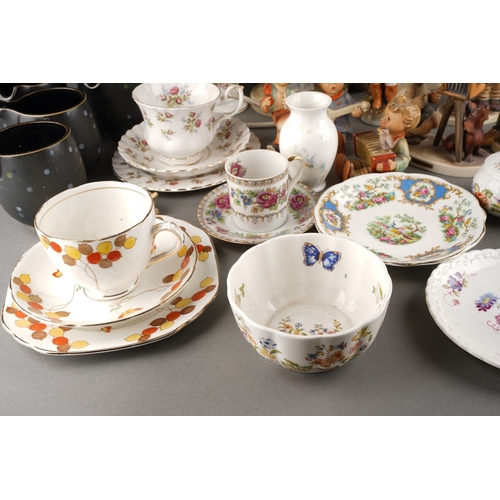 25 - Collection of ceramics to include Hummel figures and lamp, Denby jugs, cups and saucers, Aynesley va... 
