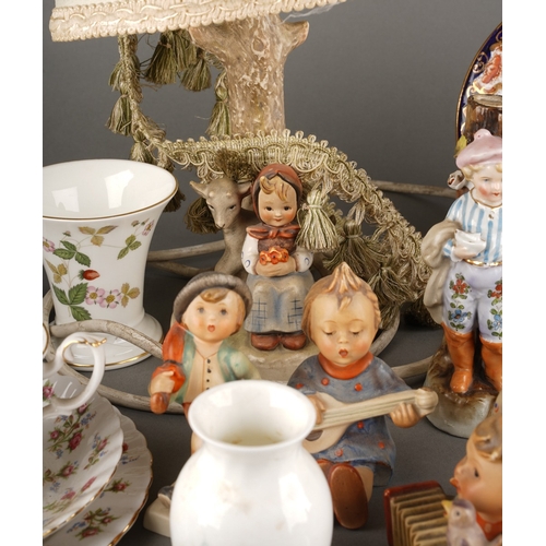 25 - Collection of ceramics to include Hummel figures and lamp, Denby jugs, cups and saucers, Aynesley va... 