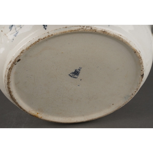 28 - Three various Pottery Chamber pots, 1900's, two transfer printed, one plain, factory to mark to one ... 