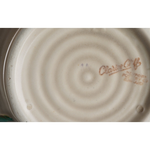 49 - Clarice Cliff Newport Pottery bowl decorated with two Budgies in high relief, stamped to base, appro... 
