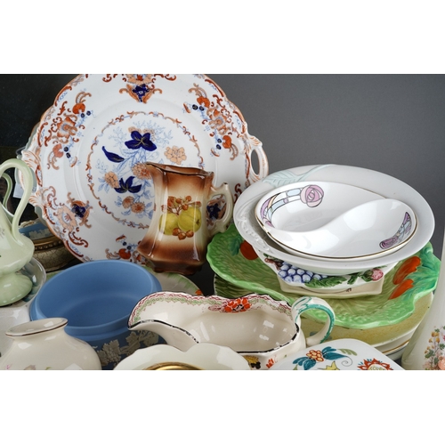 57 - A Figgjo Flint [Norway] Sage Norsk / Folklore design butter dish and cover, printed mark to base tog... 