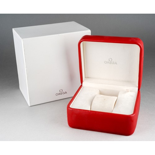 13 - An Omega red watch box and white Omega card outer box (1)