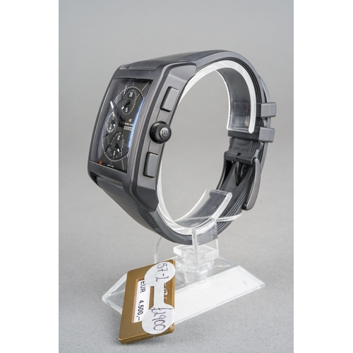 20 - A Maurice Lacroix Pontos 'Full Black' chronograph automatic wristwatch. The rectangular matt back di... 