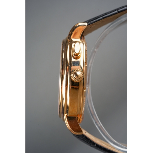 24 - A Maurice Lacroix Masterpiece 'Double Retrograde' 18ct rose gold manual winding wristwatch. The silv... 