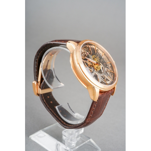 27 - A Maurice Lacroix Masterpiece 'Squelette' 18ct rose gold manual winding wristwatch. The skeleton dia... 
