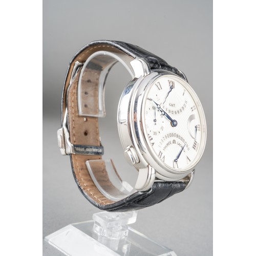 29 - A Maurice Lacroix Masterpiece 'Double Retrograde GMT' stainless steel manual winding wristwatch. The... 