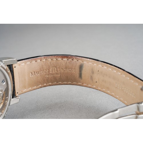 29 - A Maurice Lacroix Masterpiece 'Double Retrograde GMT' stainless steel manual winding wristwatch. The... 