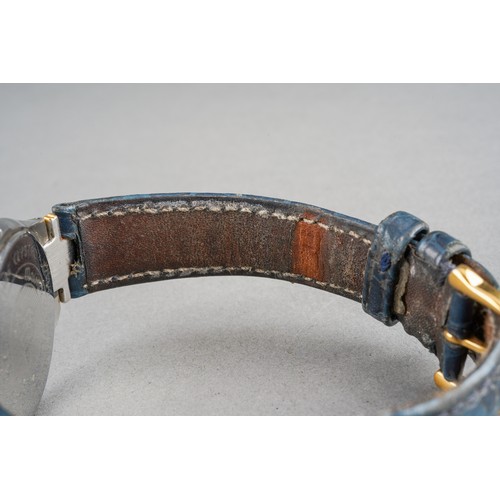 31 - A boxed Maurice Lacroix gold plated and stainless steel wrist watch on an unbranded black leather st... 