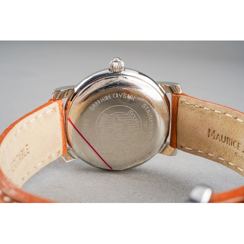 35 - MAURICE LACROIX Pontos Day Date Automatic Wristwatch, stainless steel case with white dial, silvered... 
