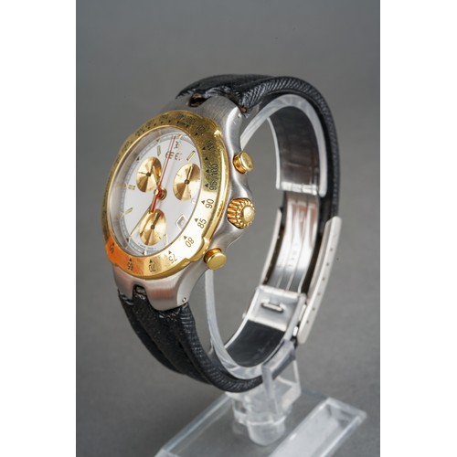 41 - A boxed Ebel Sportswave quartz chronograph 503 stainless steel and gold plated gent's wrist watch on... 