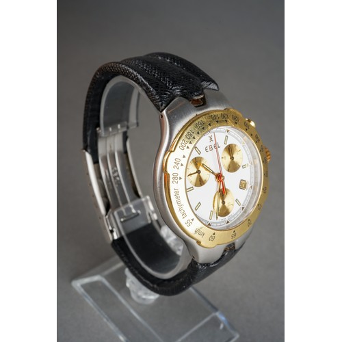 41 - A boxed Ebel Sportswave quartz chronograph 503 stainless steel and gold plated gent's wrist watch on... 