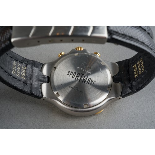 41 - A boxed Ebel Sportswave quartz chronograph 503 stainless steel and gold plated gent's wrist watch on... 