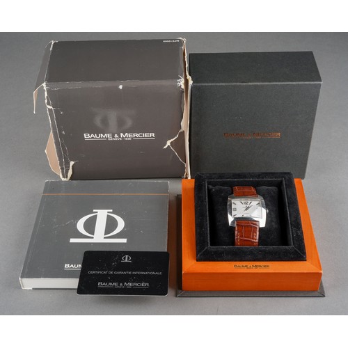 45 - A boxed Baume & Mercier Hampton Spirit gent's stainless steel automatic wrist watch on a branded bro... 