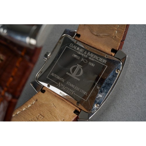 45 - A boxed Baume & Mercier Hampton Spirit gent's stainless steel automatic wrist watch on a branded bro... 