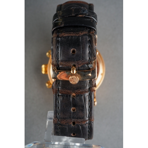 47 - A boxed Chronoswiss Opus C741 skeleton 18ct yellow gold gent's wrist watch numbered 3336,  black lea... 