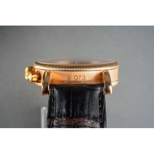 47 - A boxed Chronoswiss Opus C741 skeleton 18ct yellow gold gent's wrist watch numbered 3336,  black lea... 